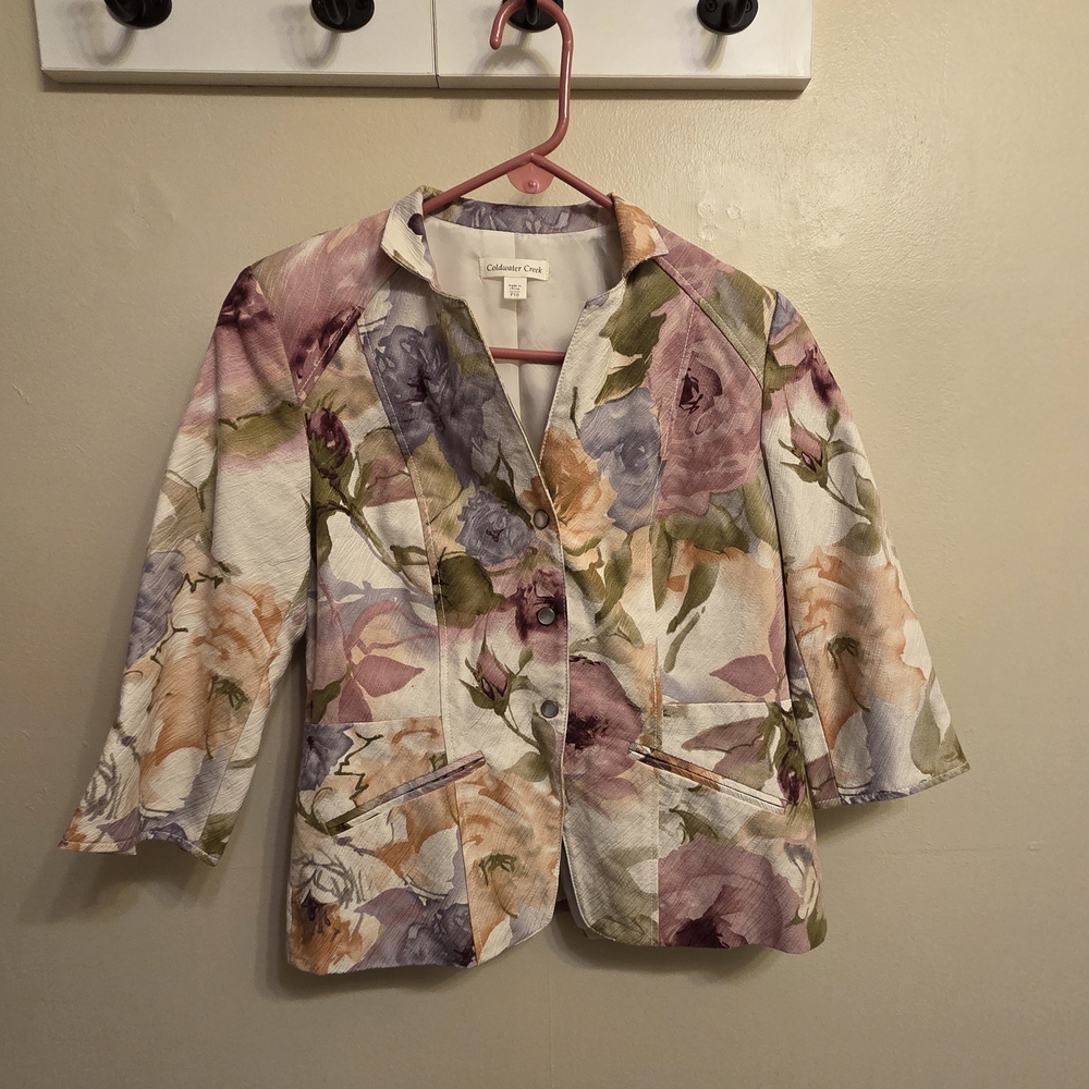 Coldwater Creek Women's Floral Blazer Jacket. 10 Petite NWOT